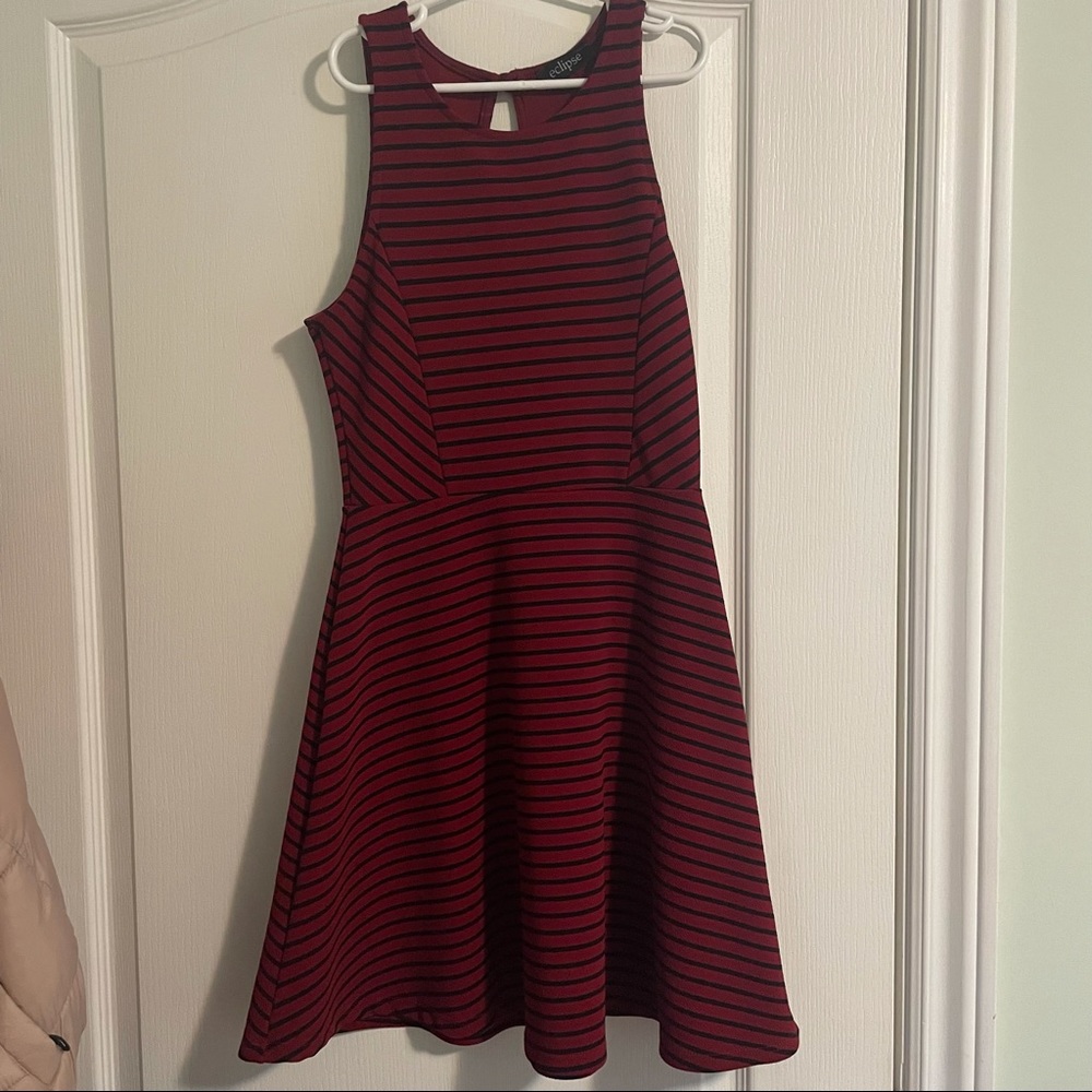 Red & Black Skater Dress